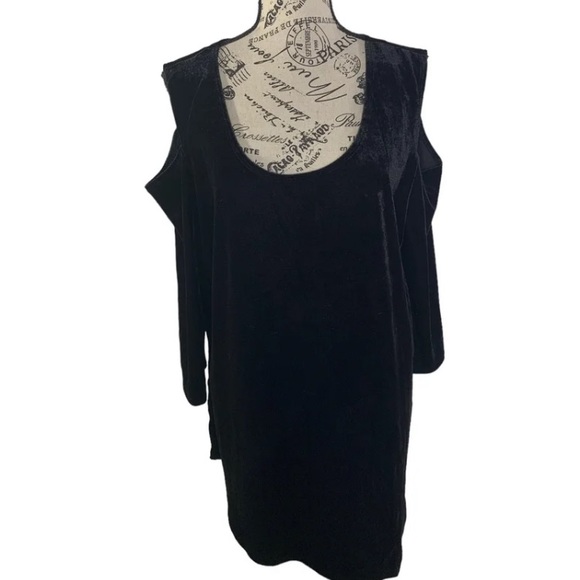 NWT NY Collection velvet cold shoulder blouse Women’s size extra Large - Picture 8 of 9